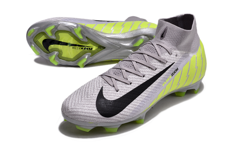 CHUTEIRA NIKE AIR ZOOM MERCURIAL SUPERFLY 10 ELITE CAMPO - CINZA E VERDE