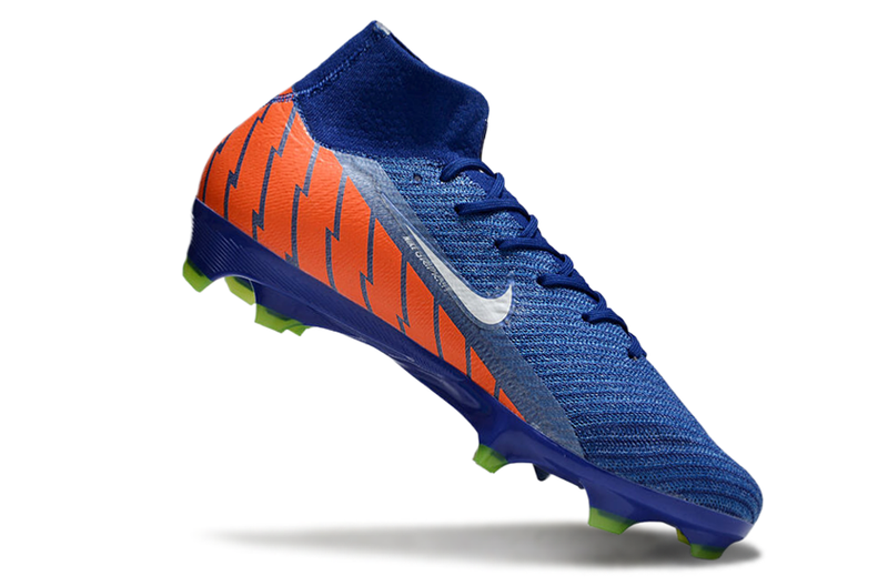 CHUTEIRA NIKE AIR ZOOM MERCURIAL SUPERFLY 10 ELITE CAMPO - AZUL E LARANJA