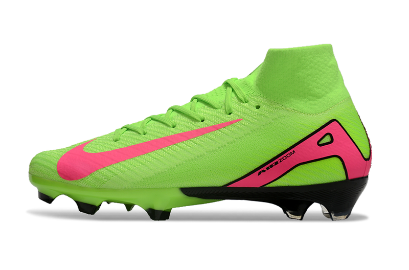CHUTEIRA NIKE AIR ZOOM MERCURIAL SUPERFLY 10 ELITE CAMPO - VERDE E ROSA