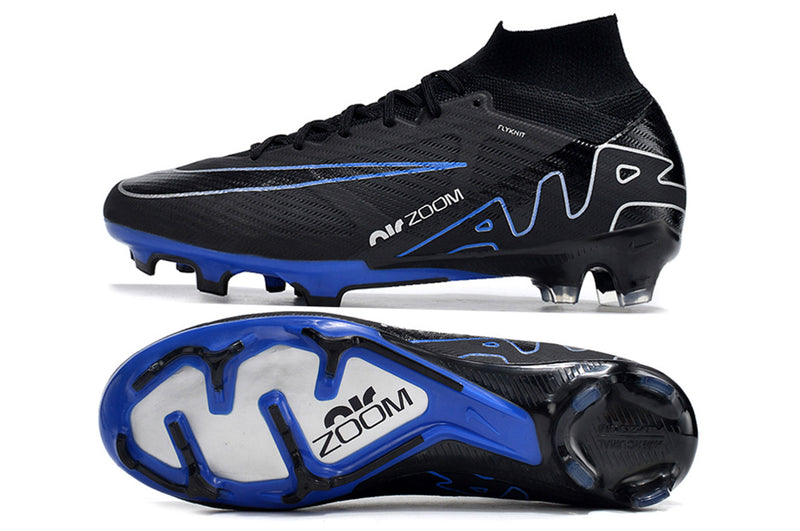 CHUTEIRA NIKE AIR ZOOM MERCURIAL SUPERFLY 9 ELITE CAMPO "SHADOW" - PRETA E AZUL
