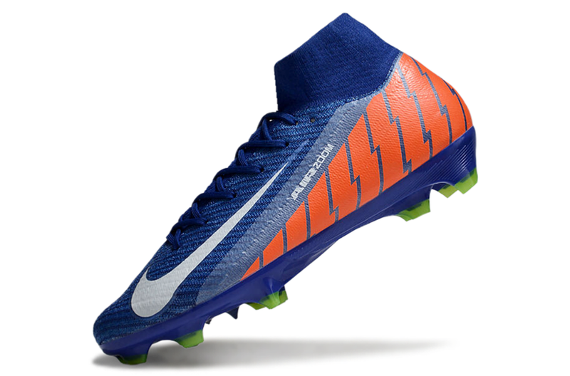 CHUTEIRA NIKE AIR ZOOM MERCURIAL SUPERFLY 10 ELITE CAMPO - AZUL E LARANJA