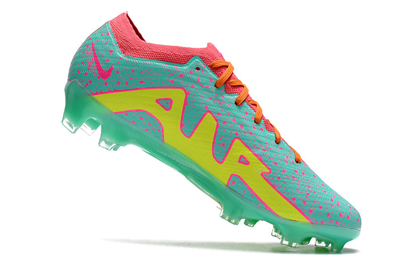 CHUTEIRA NIKE AIR ZOOM MERCURIAL VAPOR 15 ELITE CAMPO - VERDE E ROSA
