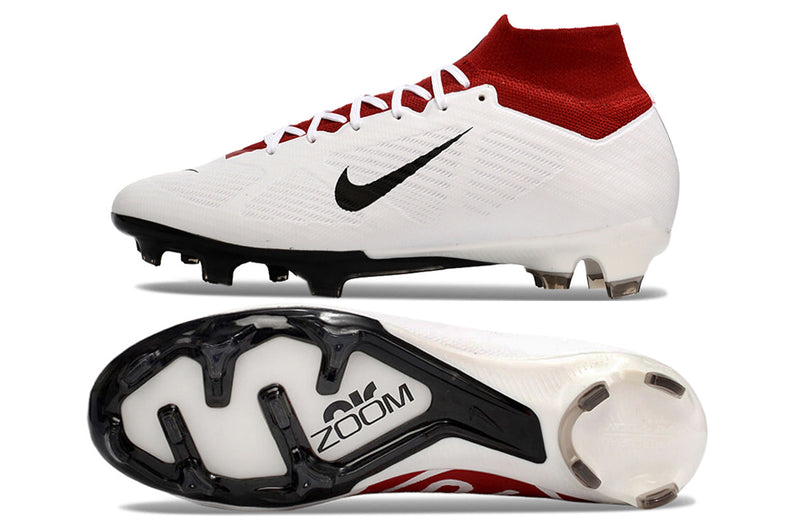 CHUTEIRA NIKE AIR ZOOM MERCURIAL SUPERFLY 9 ELITE CAMPO "T90 REMAKE" - BRANCA E VERMELHA