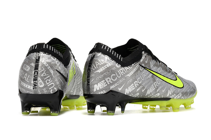 CHUTEIRA NIKE AIR ZOOM MERCURIAL VAPOR 15 ELITE CAMPO (AG) "25 ANOS" - CINZA E VERDE