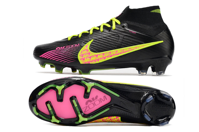 CHUTEIRA NIKE AIR ZOOM MERCURIAL SUPERFLY 9 ELITE CAMPO - PRETA E AMARELA