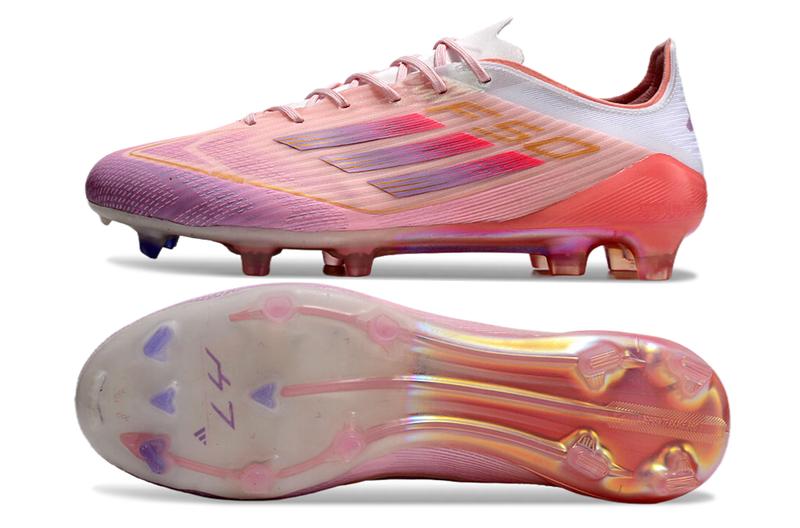 CHUTEIRA ADIDAS F50 ELITE CAMPO "LAMINE YAMAL 304" - ROSA E BRANCA