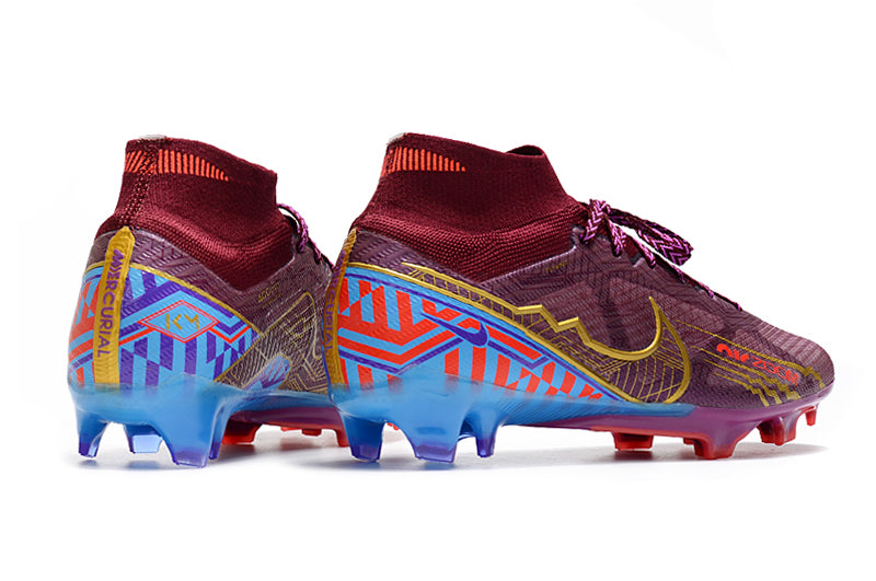 CHUTEIRA NIKE AIR ZOOM MERCURIAL SUPERFLY 9 ELITE CAMPO "MBAPPÉ" - VINHO