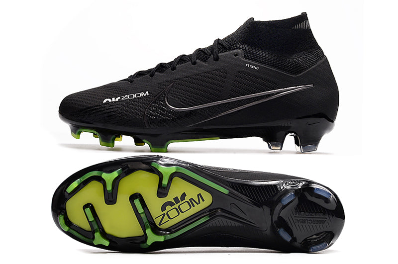 CHUTEIRA NIKE AIR ZOOM MERCURIAL SUPERFLY 9 ELITE CAMPO "SHADOW" - PRETA E VERDE