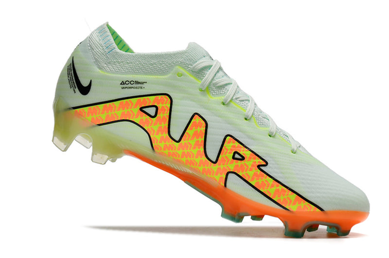 CHUTEIRA NIKE AIR ZOOM MERCURIAL VAPOR 15 ELITE CAMPO - VERDE E LARANJA