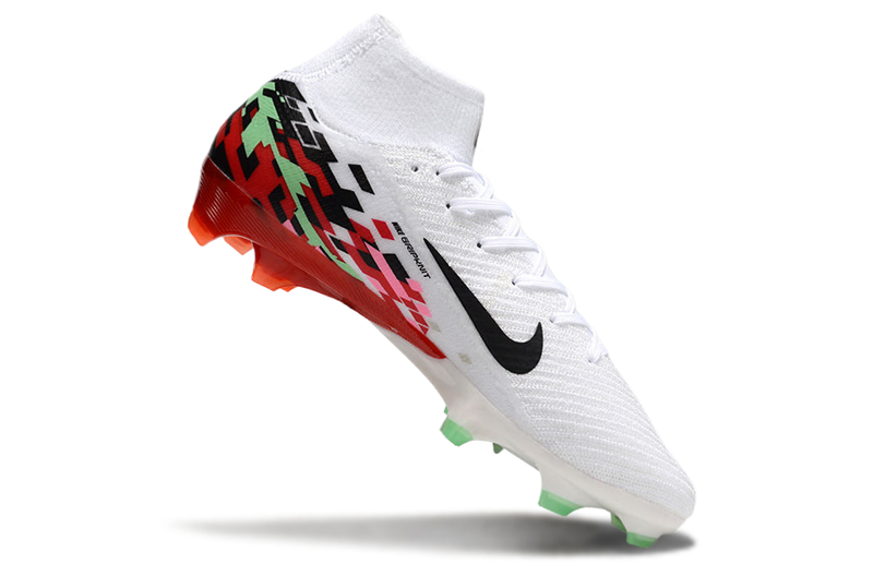 CHUTEIRA NIKE AIR ZOOM MERCURIAL SUPERFLY 10 ELITE CAMPO - BRANCA E VERMELHA
