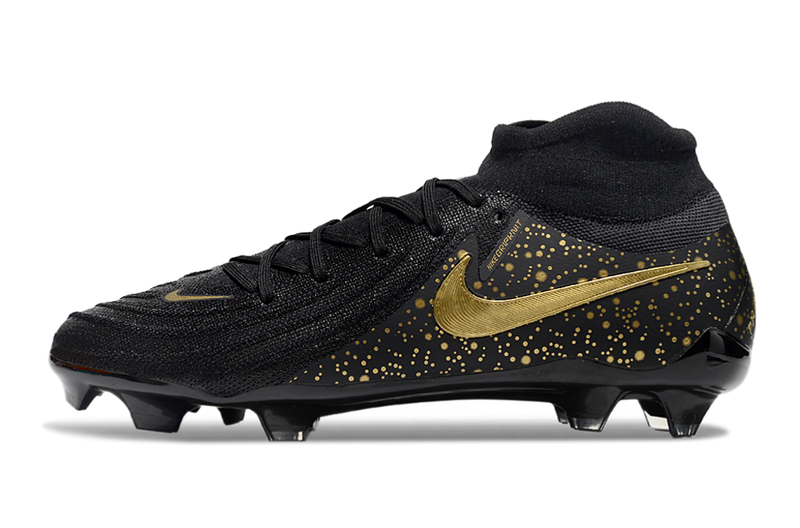 CHUTEIRA NIKE PHANTOM LUNA II ELITE CAMPO - PRETA E DOURADA