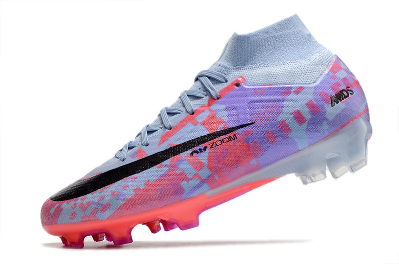CHUTEIRA NIKE AIR ZOOM MERCURIAL SUPERFLY 9 ELITE CAMPO "VALENTINE'S DAY" - ROXA E VERMELHA