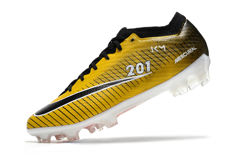 CHUTEIRA NIKE AIR ZOOM MERCURIAL VAPOR 15 ELITE CAMPO "MBAPPÉ" - AMARELA E PRETA