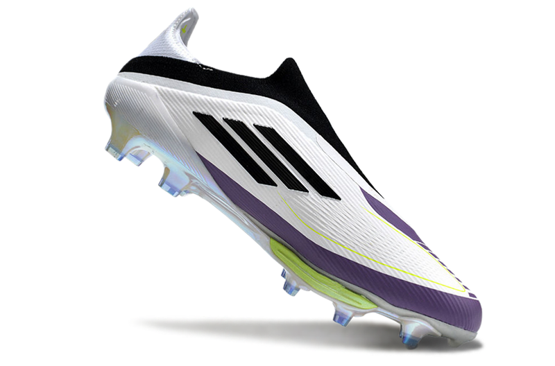 CHUTEIRA ADIDAS F50 LACELESS LIGHTSTRIKE PRO ELITE CAMPO - BRANCA E ROXA