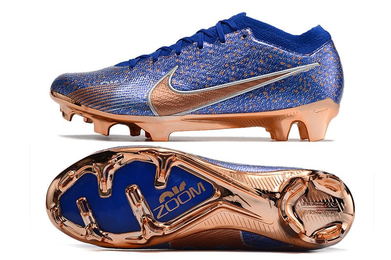 CHUTEIRA NIKE AIR ZOOM MERCURIAL VAPOR 15 ELITE CAMPO - AZUL E COBRE