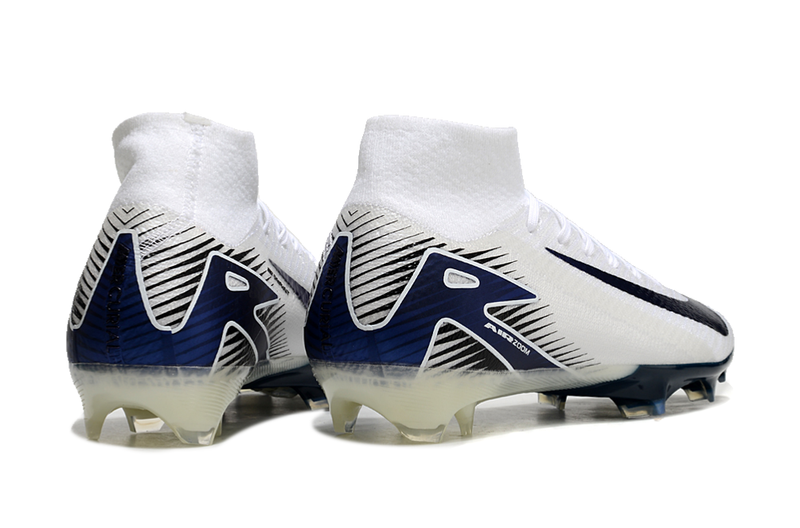 CHUTEIRA NIKE AIR ZOOM MERCURIAL SUPERFLY 10 ELITE CAMPO - BRANCA E AZUL ESCURO