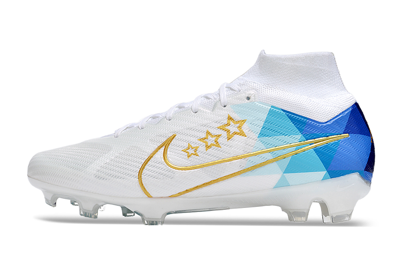 CHUTEIRA NIKE AIR ZOOM MERCURIAL SUPERFLY 9 ELITE CAMPO "ENZO FERNANDEZ" - BRANCA E AZUL
