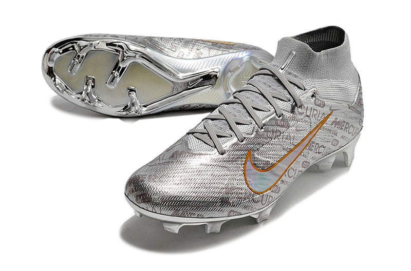 CHUTEIRA NIKE AIR ZOOM MERCURIAL SUPERFLY 9 ELITE CAMPO "XXV" - PRATA
