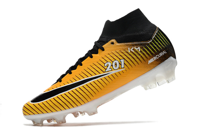 CHUTEIRA NIKE AIR ZOOM MERCURIAL SUPERFLY 9 ELITE CAMPO "MBAPPE" - AMARELA E PRETA