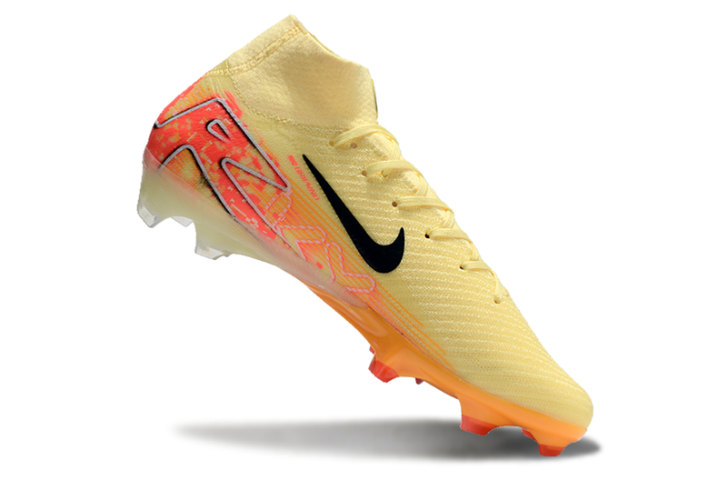 CHUTEIRA NIKE AIR ZOOM MERCURIAL SUPERFLY 10 ELITE CAMPO "MBAPPÉ" - AMARELA E LARANJA