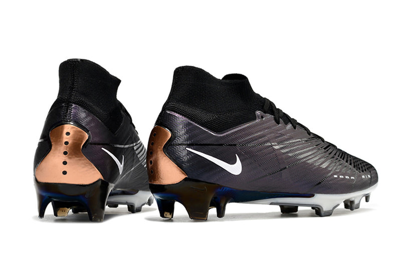 CHUTEIRA NIKE AIR ZOOM MERCURIAL SUPERFLY 9 ELITE CAMPO "2001" - PRETA E COBRE
