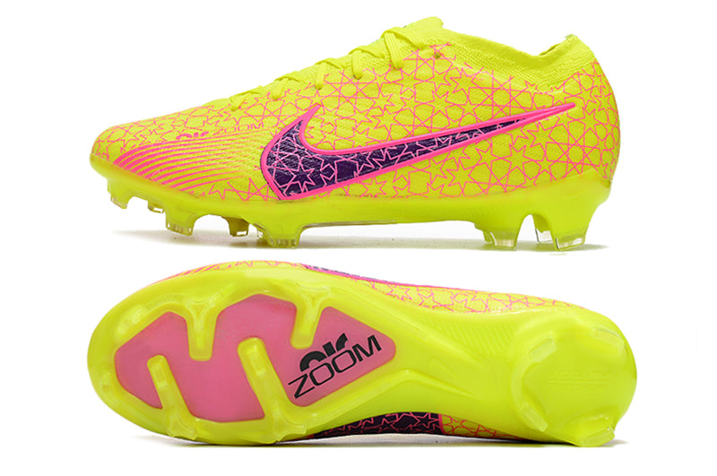 CHUTEIRA NIKE AIR ZOOM MERCURIAL VAPOR 15 ELITE CAMPO - AMARELA E ROSA