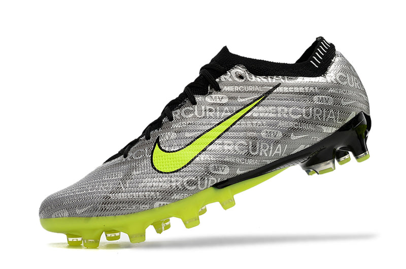 CHUTEIRA NIKE AIR ZOOM MERCURIAL VAPOR 15 ELITE CAMPO (AG) "25 ANOS" - CINZA E VERDE