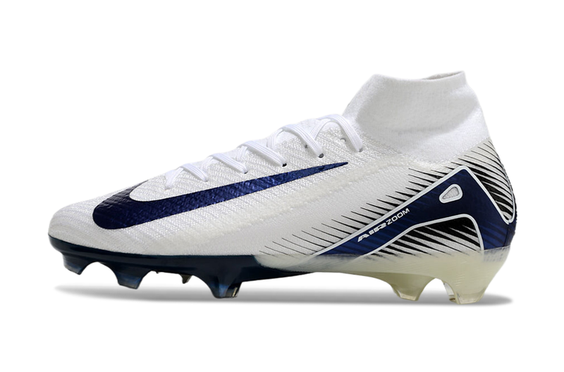 CHUTEIRA NIKE AIR ZOOM MERCURIAL SUPERFLY 10 ELITE CAMPO - BRANCA E AZUL ESCURO