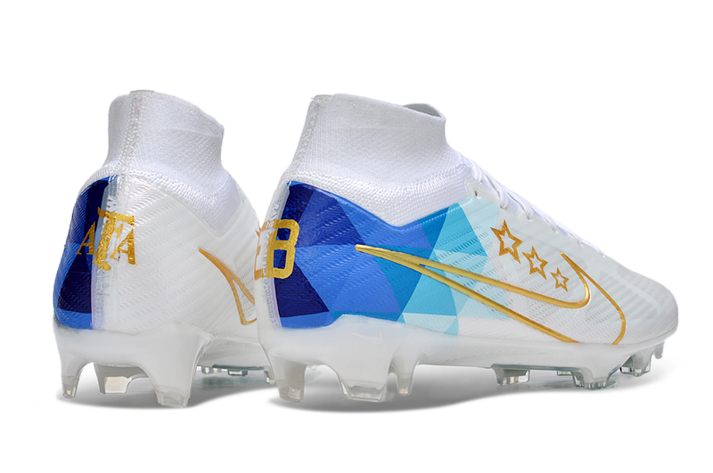 CHUTEIRA NIKE AIR ZOOM MERCURIAL SUPERFLY 9 ELITE CAMPO "ENZO FERNANDEZ" - BRANCA E AZUL
