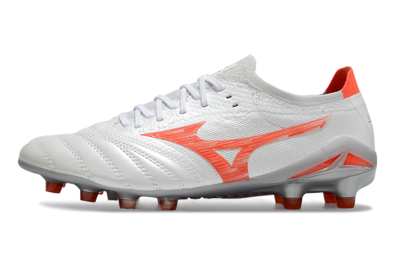 CHUTEIRA MIZUNO MORELIA NEO IV JAPAN CAMPO - CINZA E VERMELHA
