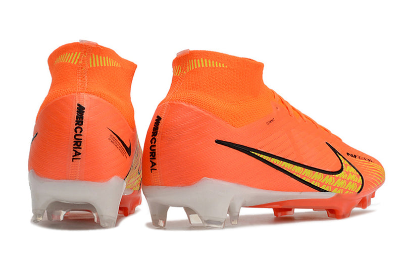 CHUTEIRA NIKE AIR ZOOM MERCURIAL SUPERFLY 9 ELITE CAMPO - LARANJA E AMARELA