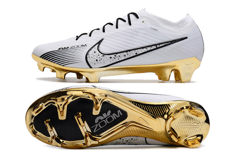 CHUTEIRA NIKE AIR ZOOM MERCURIAL VAPOR 15 ELITE CAMPO - BRANCA E DOURADO