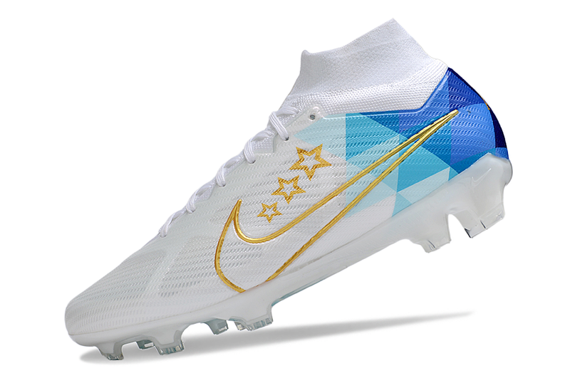 CHUTEIRA NIKE AIR ZOOM MERCURIAL SUPERFLY 9 ELITE CAMPO "ENZO FERNANDEZ" - BRANCA E AZUL