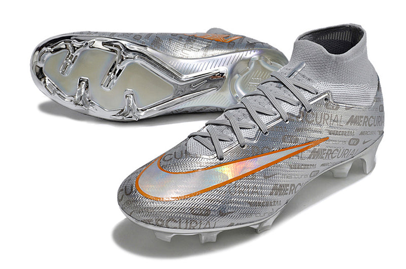 CHUTEIRA NIKE AIR ZOOM MERCURIAL SUPERFLY 9 ELITE CAMPO "XXV" - PRATA