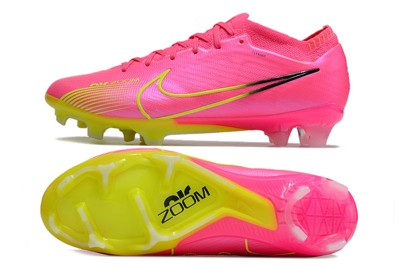 CHUTEIRA NIKE AIR ZOOM MERCURIAL VAPOR 15 ELITE CAMPO "LUMINOUS" - ROSA E AMARELO