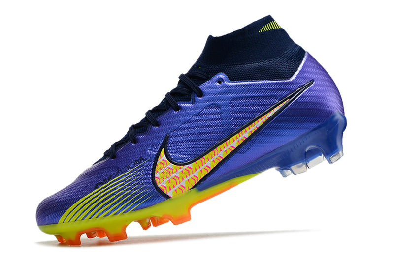 CHUTEIRA NIKE AIR ZOOM MERCURIAL SUPERFLY 9 ELITE CAMPO - AZUL E AMARELA