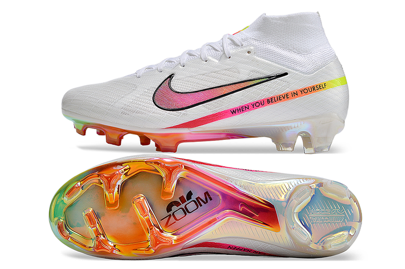 CHUTEIRA NIKE AIR ZOOM MERCURIAL SUPERFLY 9 ELITE CAMPO "RASHFORD" - BRANCA