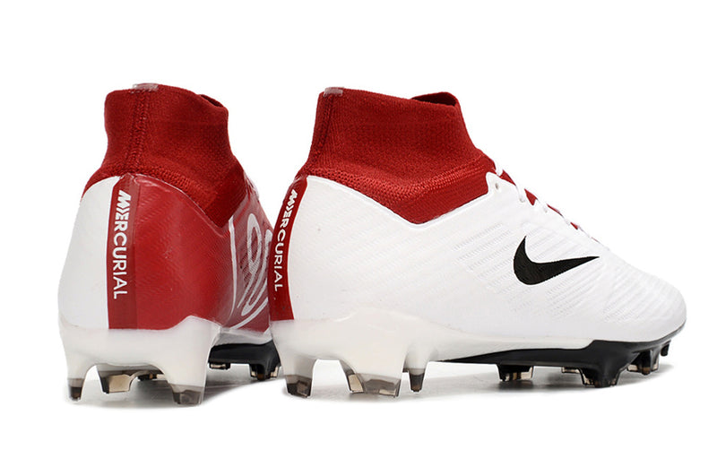 CHUTEIRA NIKE AIR ZOOM MERCURIAL SUPERFLY 9 ELITE CAMPO "T90 REMAKE" - BRANCA E VERMELHA