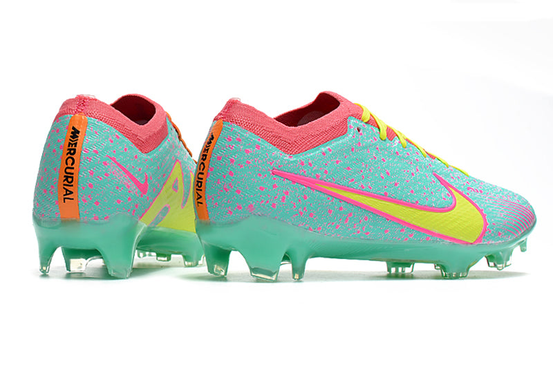 CHUTEIRA NIKE AIR ZOOM MERCURIAL VAPOR 15 ELITE CAMPO - VERDE E ROSA