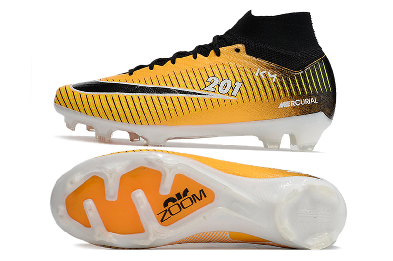 CHUTEIRA NIKE AIR ZOOM MERCURIAL SUPERFLY 9 ELITE CAMPO "MBAPPE" - AMARELA E PRETA
