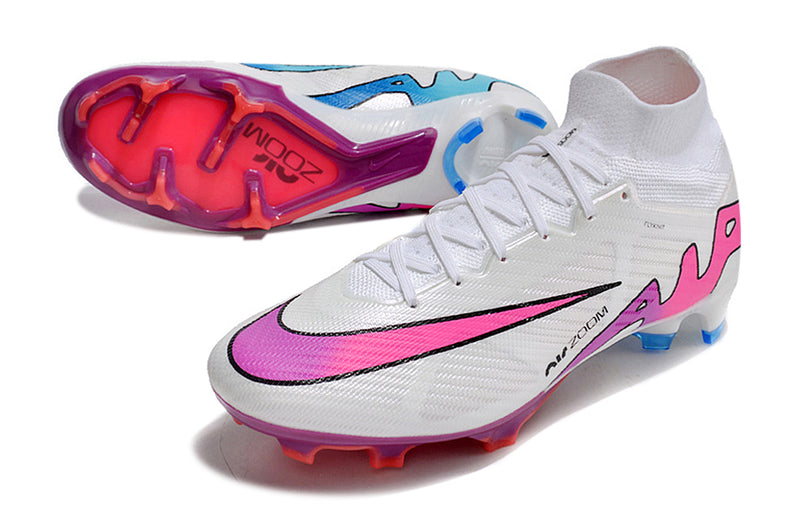 CHUTEIRA NIKE AIR ZOOM MERCURIAL SUPERFLY 9 ELITE CAMPO - BRANCA E VINHO