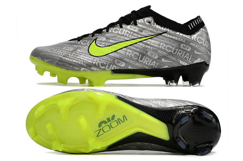 CHUTEIRA NIKE AIR ZOOM MERCURIAL VAPOR 15 ELITE CAMPO "XXV" - CINZA E VERDE