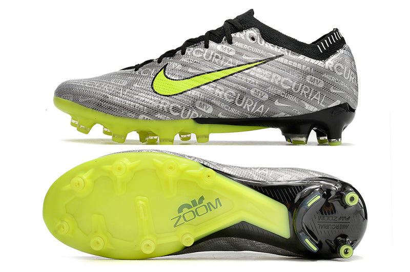 CHUTEIRA NIKE AIR ZOOM MERCURIAL VAPOR 15 ELITE CAMPO (AG) "25 ANOS" - CINZA E VERDE