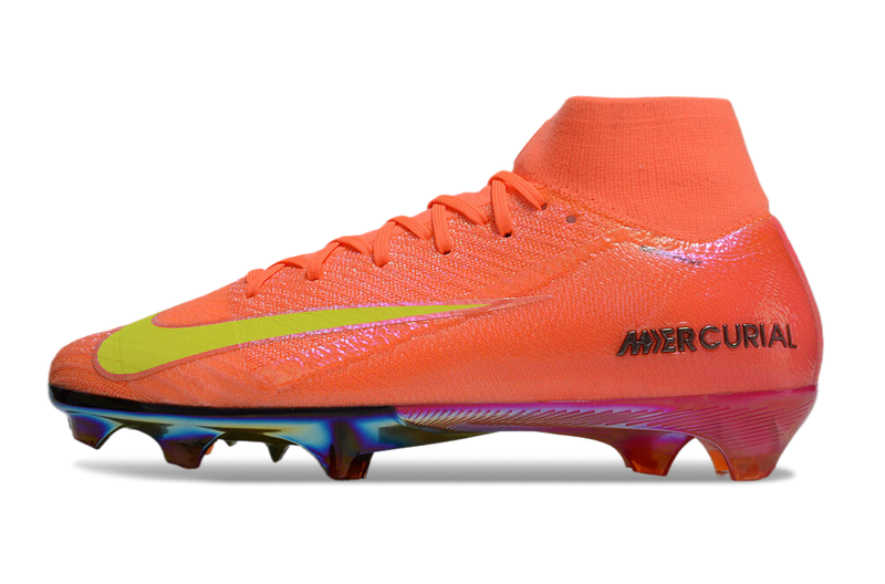 CHUTEIRA NIKE AIR ZOOM MERCURIAL SUPERFLY 10 ELITE CAMPO "COSMIC SPEED 2" - LARANJA E AMARELA