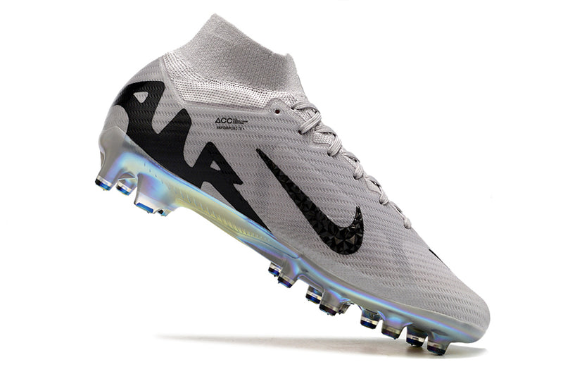 CHUTEIRA NIKE AIR ZOOM MERCURIAL SUPERFLY 9 ELITE CAMPO (AG) "RISING GEM" - CINZA E PRETA
