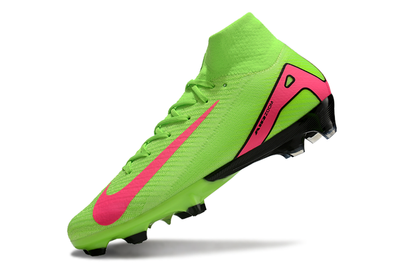 CHUTEIRA NIKE AIR ZOOM MERCURIAL SUPERFLY 10 ELITE CAMPO - VERDE E ROSA