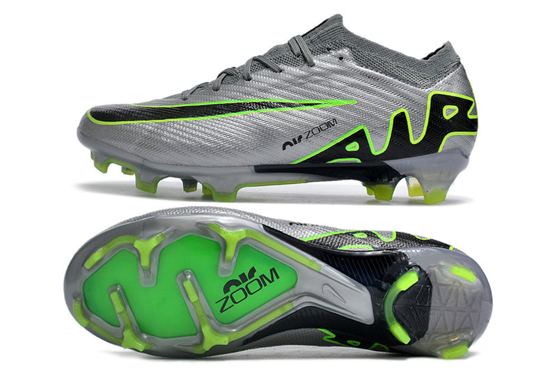 CHUTEIRA NIKE AIR ZOOM MERCURIAL VAPOR 15 ELITE CAMPO - CINZA E VERDE