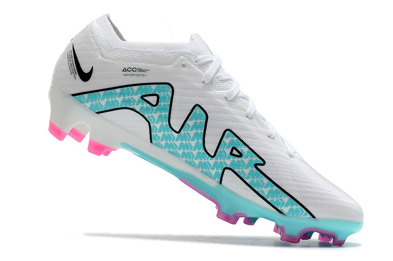 CHUTEIRA NIKE AIR ZOOM MERCURIAL VAPOR 15 ELITE CAMPO - BRANCA E AZUL