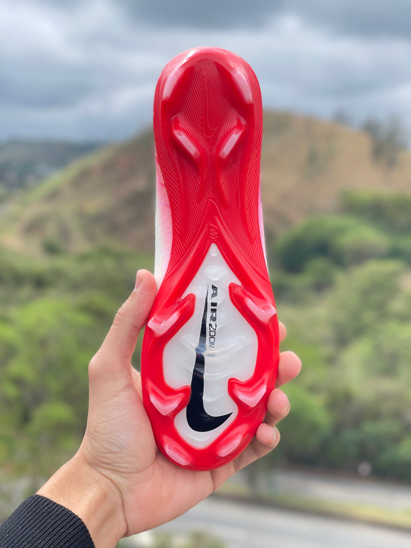 [PRONTA ENTREGA] CHUTEIRA NIKE AIR ZOOM MERCURIAL VAPOR 16 ELITE CAMPO "FEAR NOTHING" - BRANCA E VERMELHA