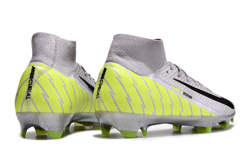 CHUTEIRA NIKE AIR ZOOM MERCURIAL SUPERFLY 10 ELITE CAMPO - CINZA E VERDE